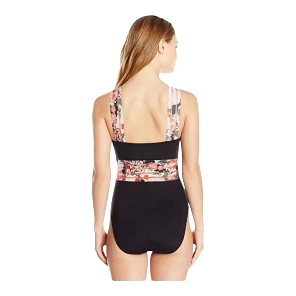 Kenneth Cole New York Women's Sweet Sakura Cross Strap Neck One‎ Piece SZ: SMALL